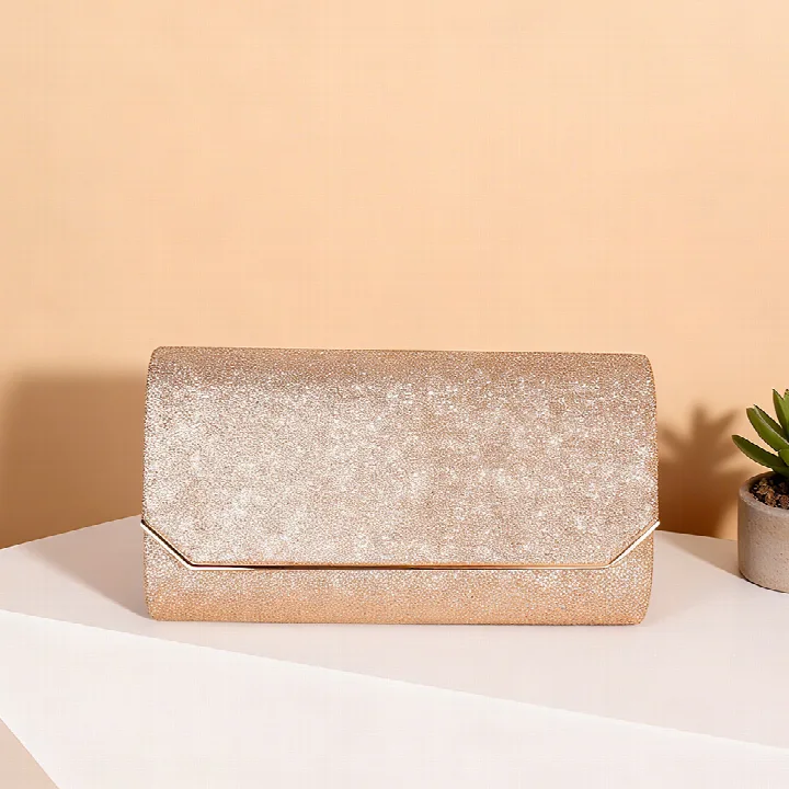Champagne Crystal Envelope Clutch