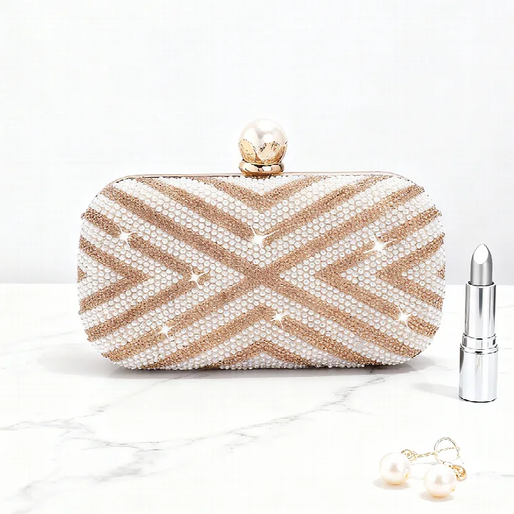 Pearl Beaded Box Clutch