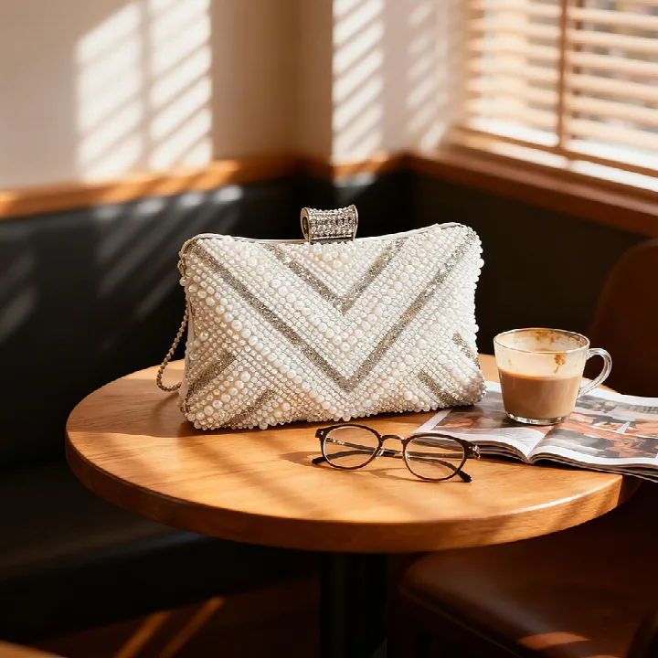 Chevron Crystal Envelope Bag