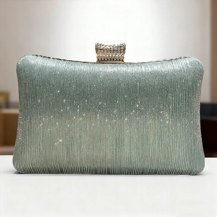Metallic Pleated Clutch