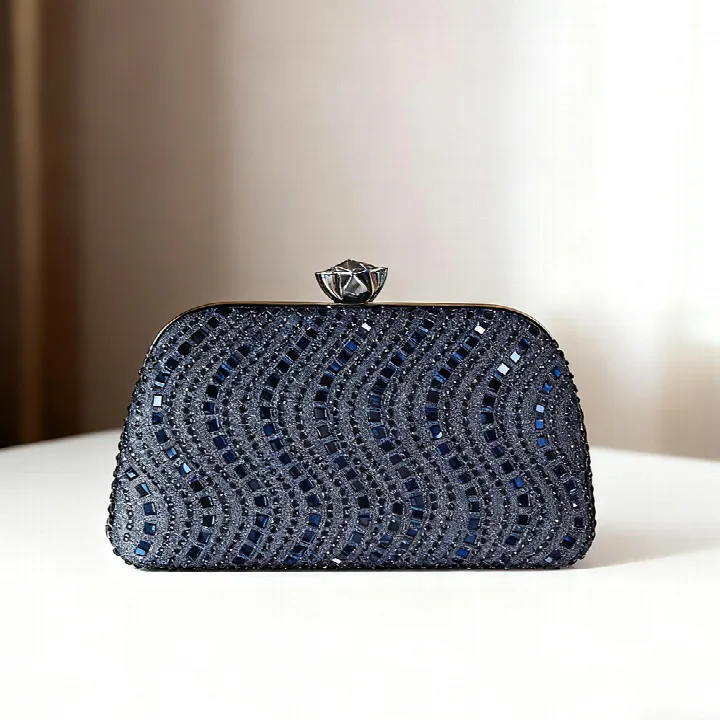 Wave Crystal Bridal Clutch