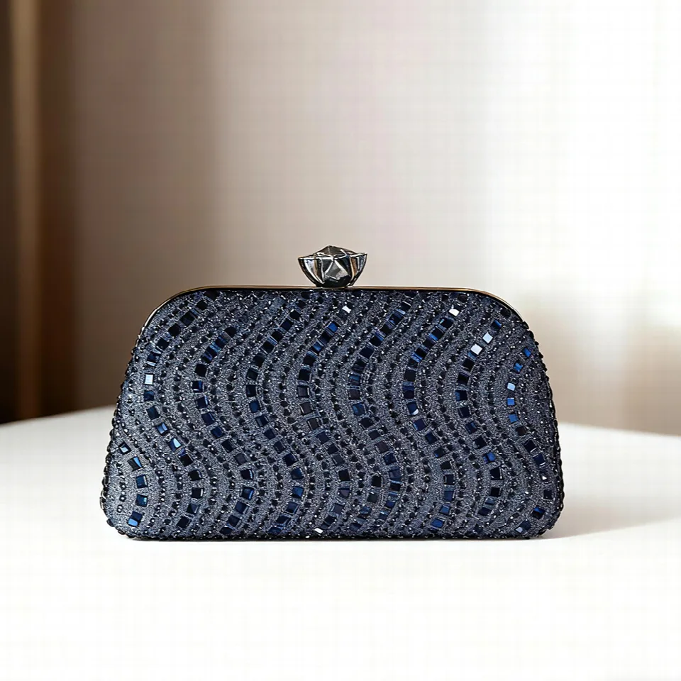 Wave Crystal Bridal Clutch