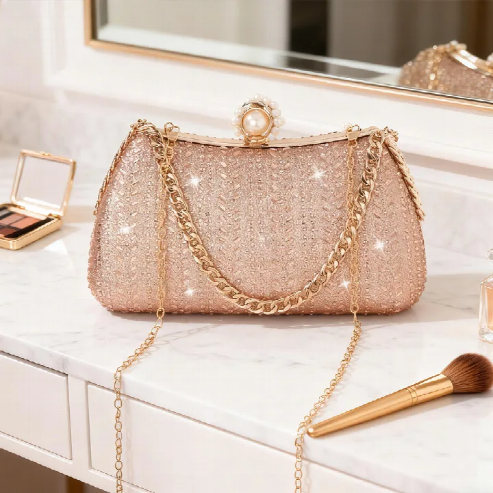 Rose Gold Frame Evening Bag