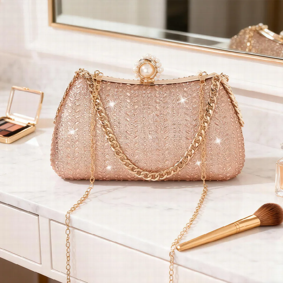 Rose Gold Frame Evening Bag