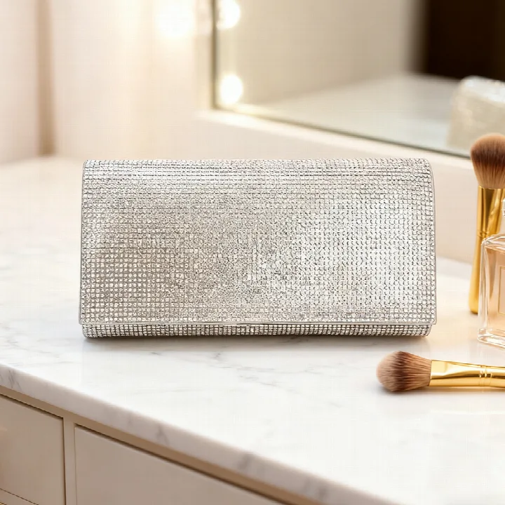 Classic Rhinestone Envelope Clutch