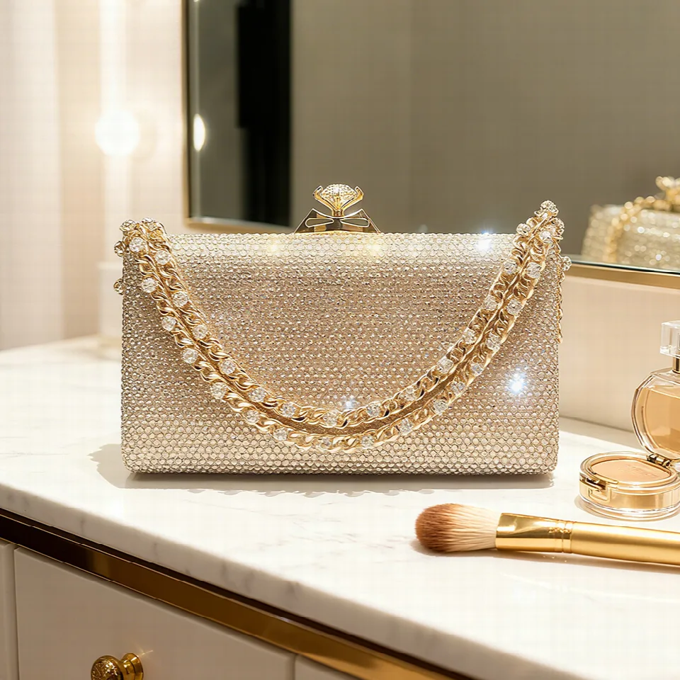 Champagne Mesh Envelope Bag