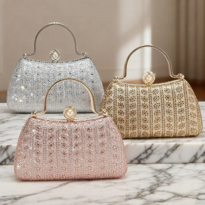 Glitter Top Handle Clutch
